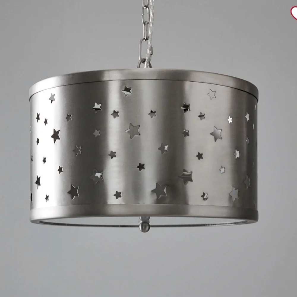Pottery Barn Star Light Pendant Iron Glass Nursery Ceiling Light Kids Room - Picture 4 of 17